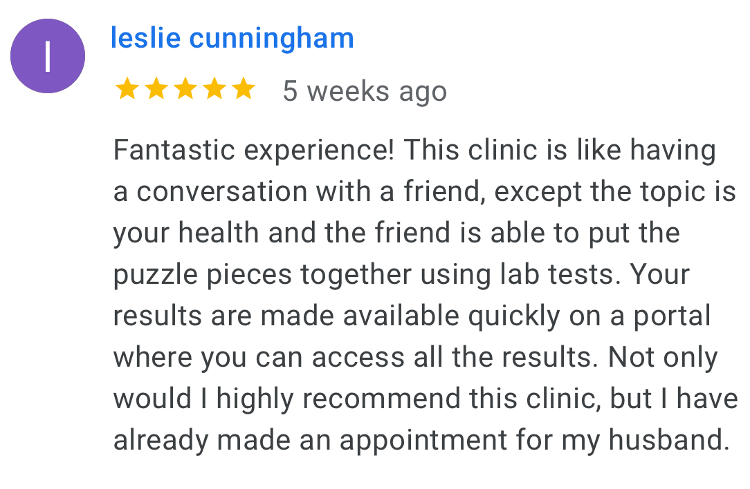 Patient review screenshot